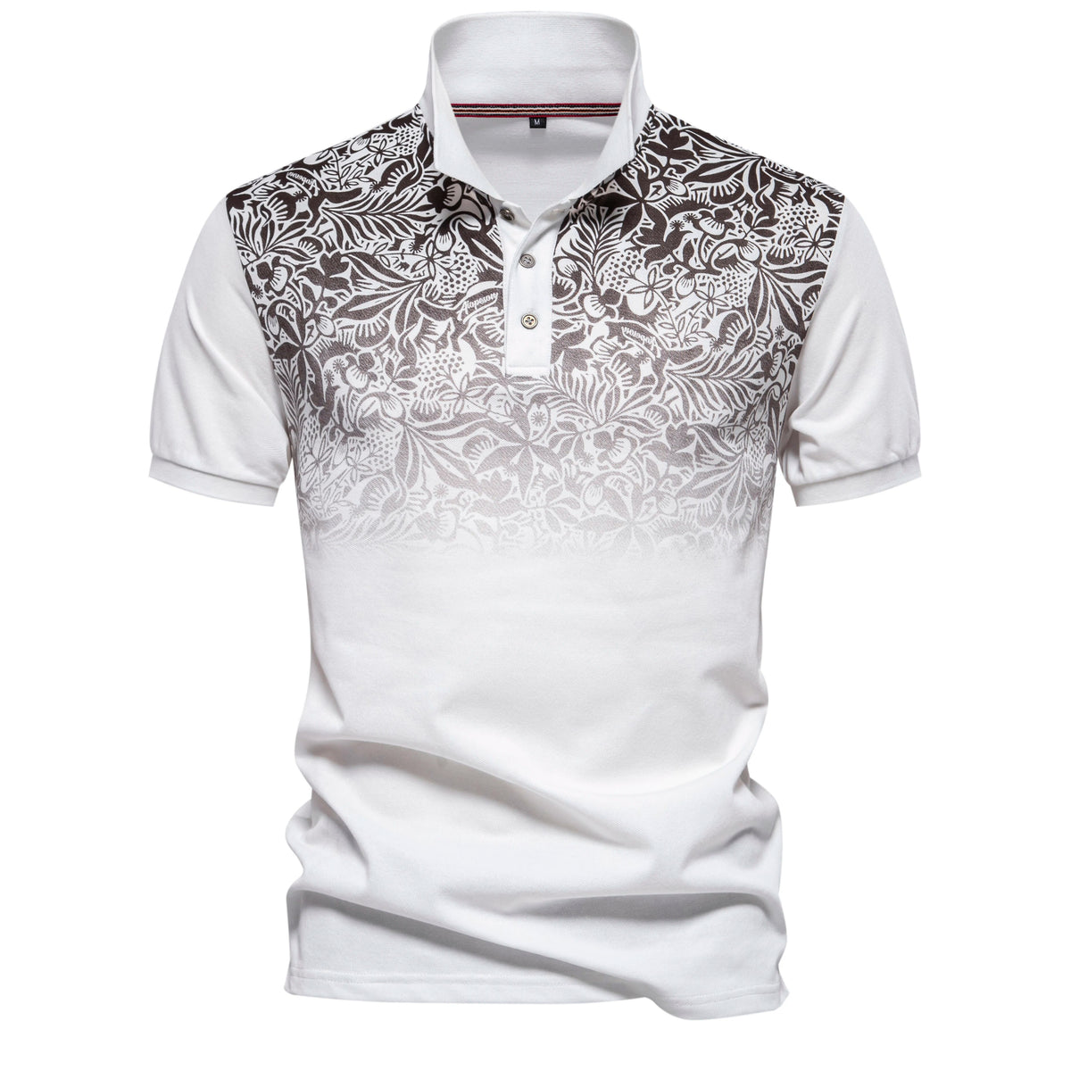 New Design Gradient Print Cotton Polo Shirt