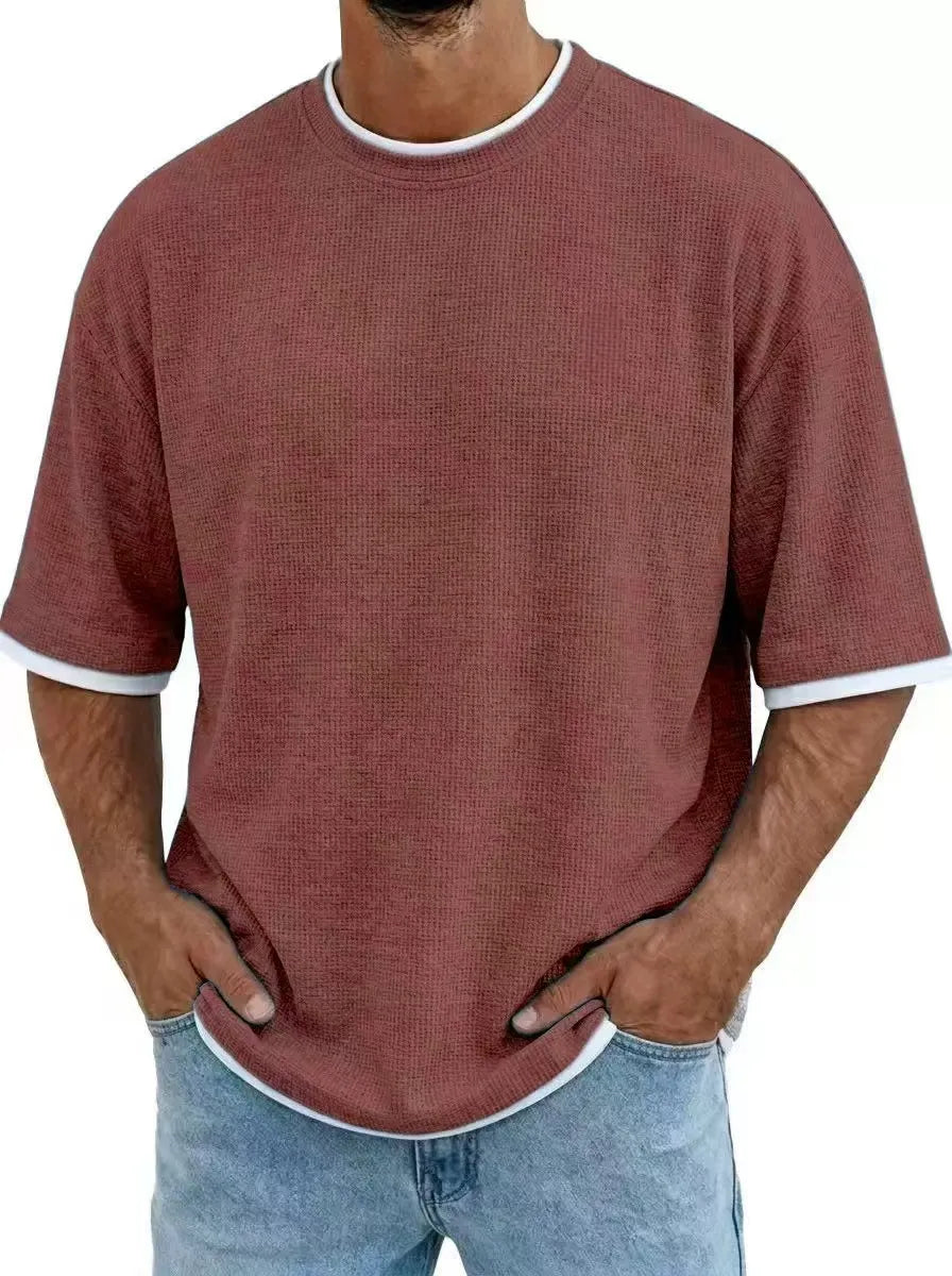 Men's Casual Waffle Knit T-Shirt