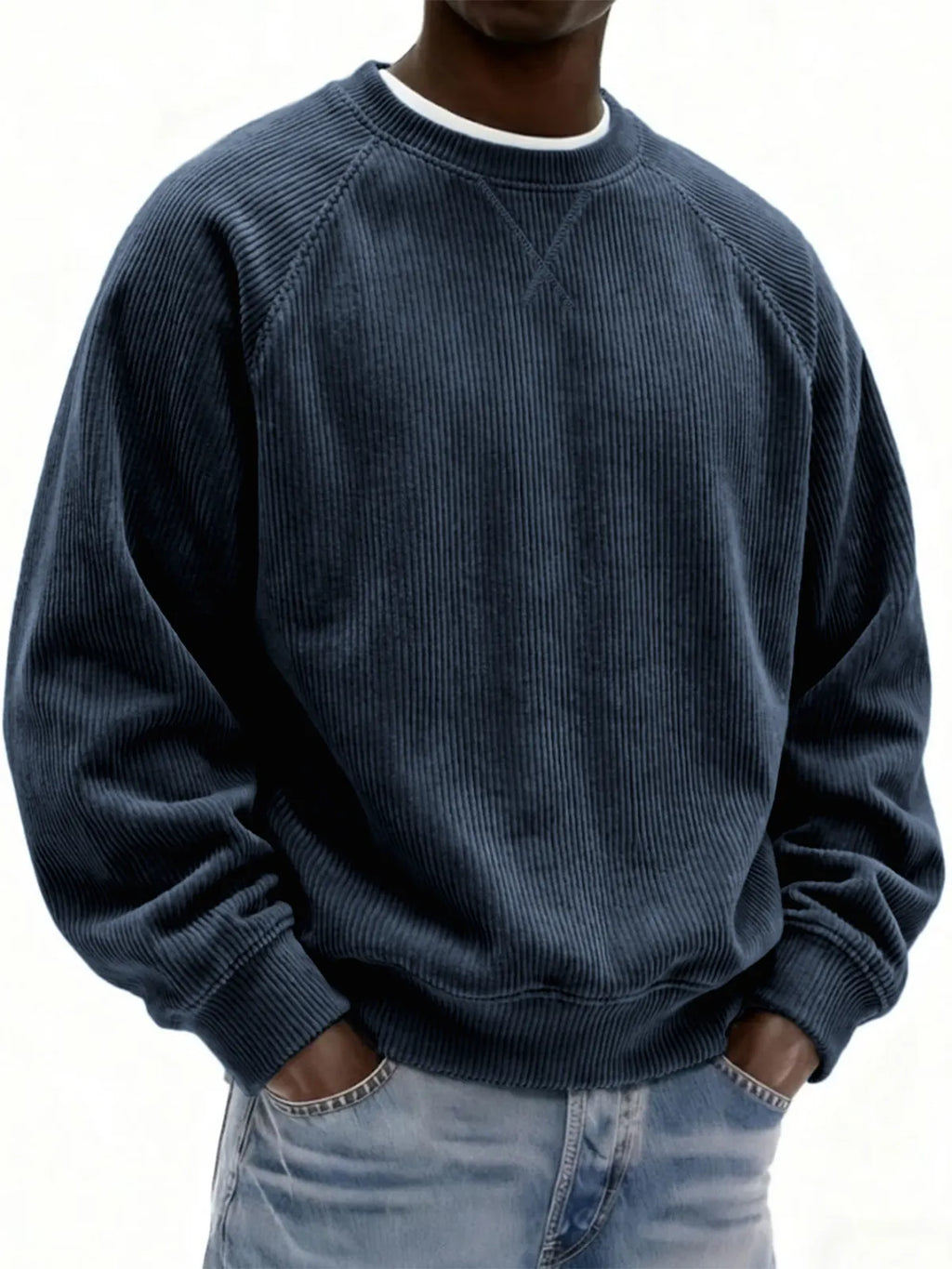 Vintage Corduroy Crew Neck Sweatshirt for Men | Soft Textured Casual Pullover(Buy 2 & Free Shipping)