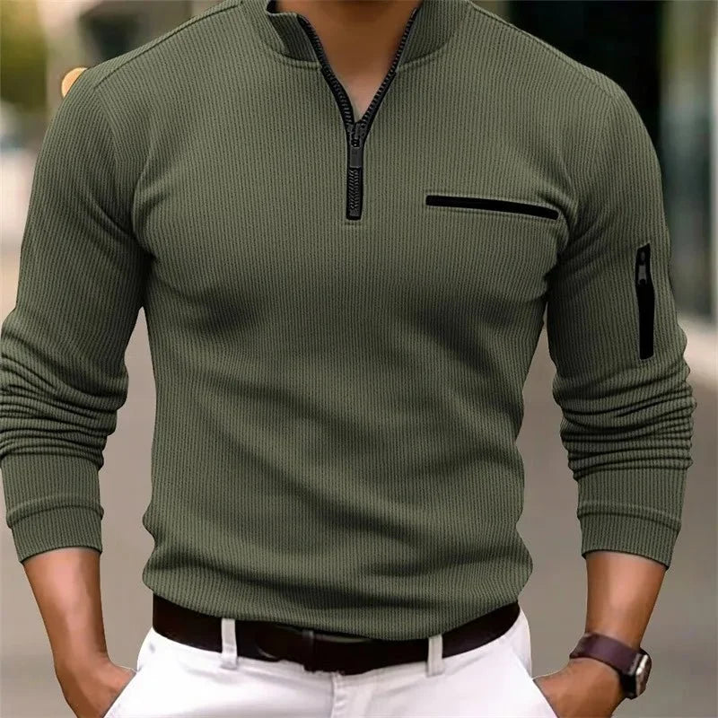 Maglia Casual con Mezza Zip