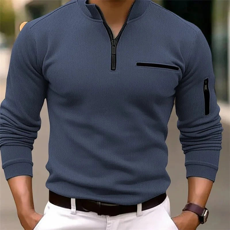 Maglia Casual con Mezza Zip