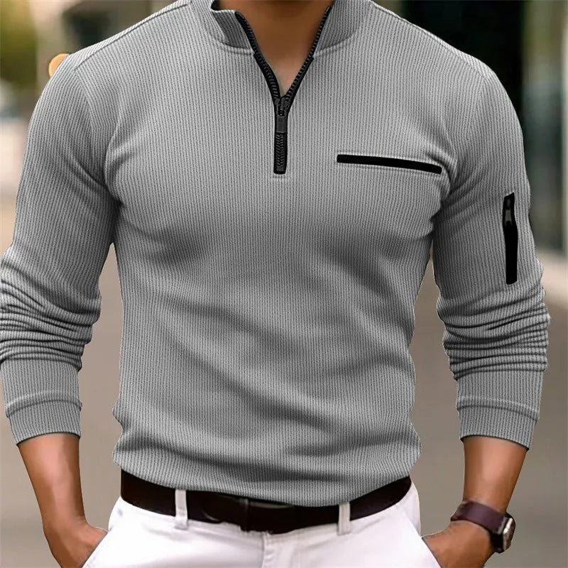 Maglia Casual con Mezza Zip