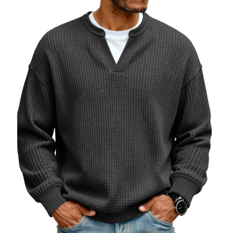 ⏳ LAST DAY 66% OFF! 🔥 Timeless Comfort | Men's Textured Waffle Layered-Look Long-Sleeve Tee