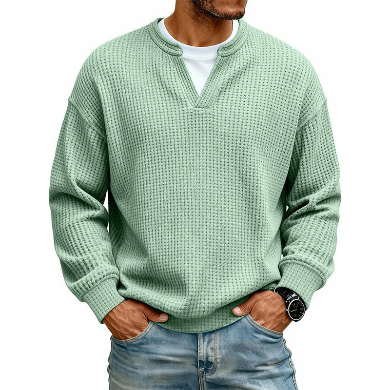 ⏳ LAST DAY 66% OFF! 🔥 Timeless Comfort | Men's Textured Waffle Layered-Look Long-Sleeve Tee