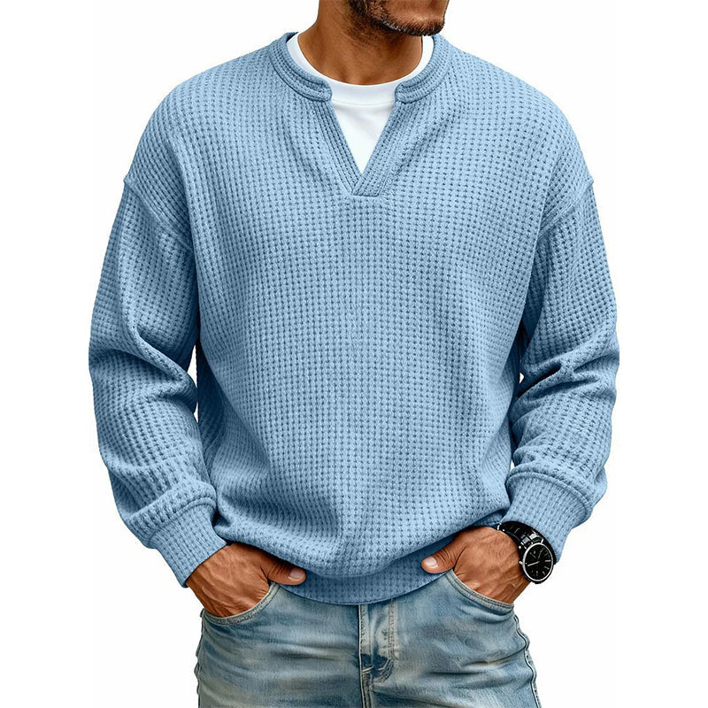 ⏳ LAST DAY 66% OFF! 🔥 Timeless Comfort | Men's Textured Waffle Layered-Look Long-Sleeve Tee