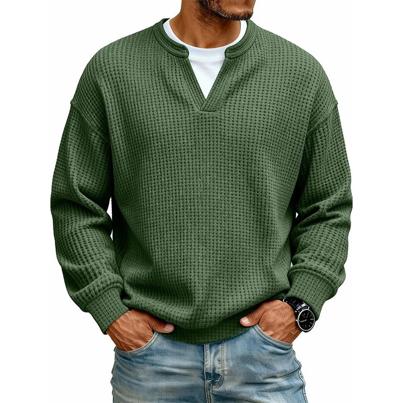 ⏳ LAST DAY 66% OFF! 🔥 Timeless Comfort | Men's Textured Waffle Layered-Look Long-Sleeve Tee